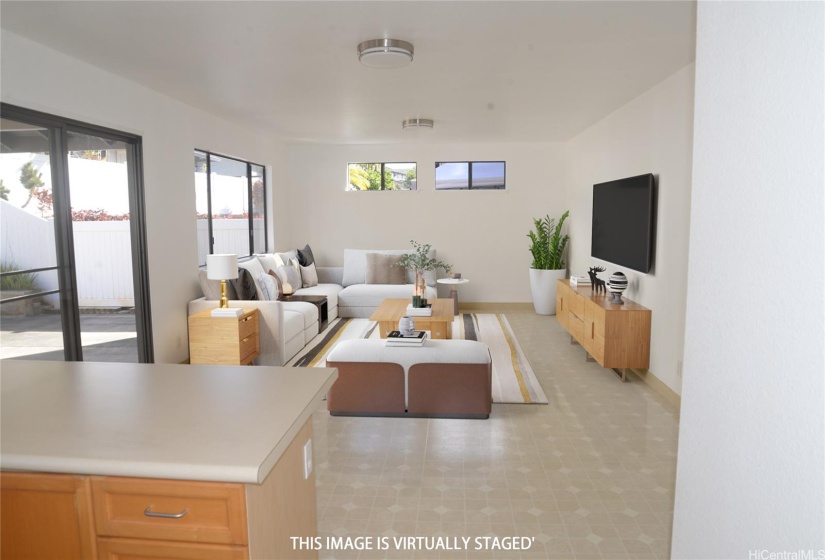 Virtual Staged Huge Family Room