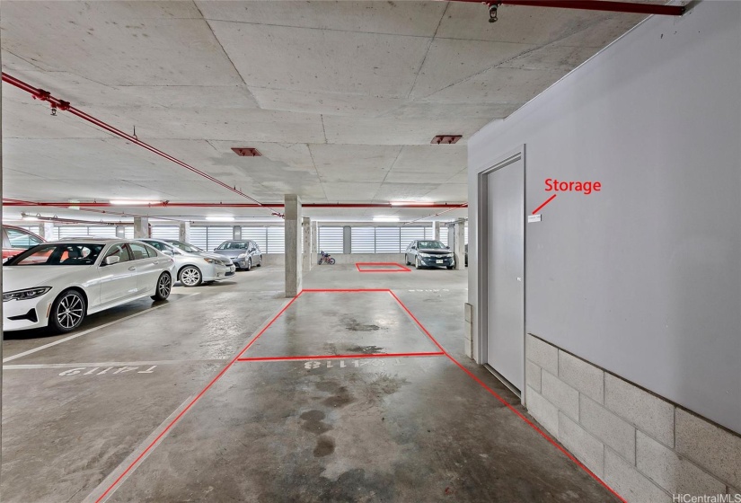 1 single parking stall with 2 tandem stalls