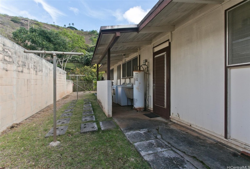 Laundry area Left Side Yard