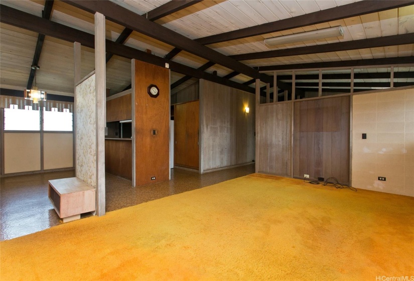 Family Room view to Dining Room, Kitchen