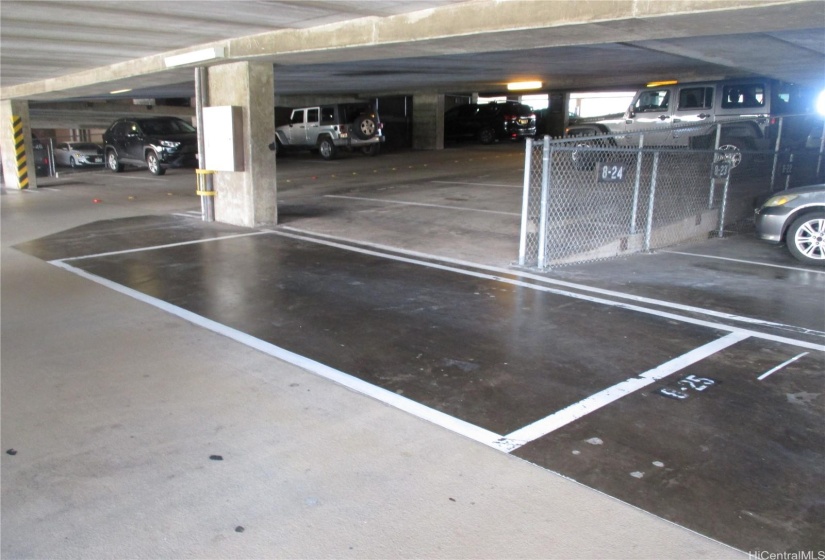 Full size parking stall