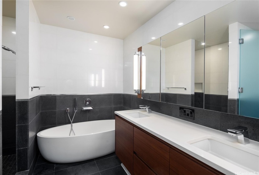 master bath with standup shower to left