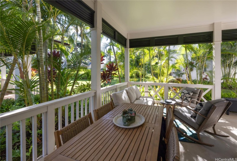 This first floor lanai is a perfect place to entertain outdoors