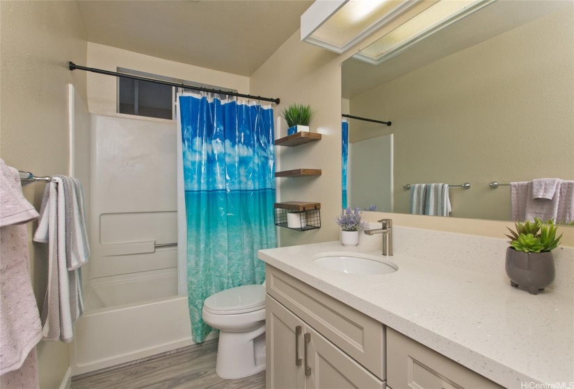 Another view of master bathroom..lots of counter-space.