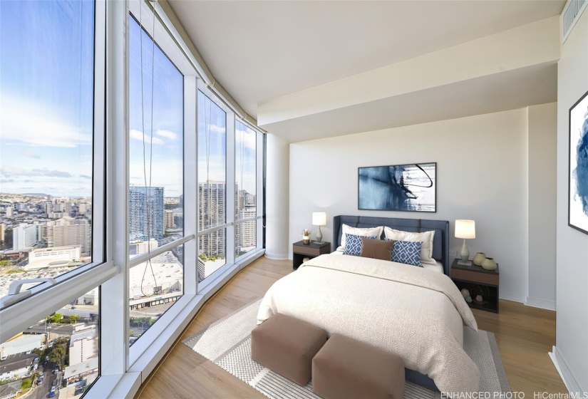 Bedroom #3 for guests or office/den.  (Enhanced photo)