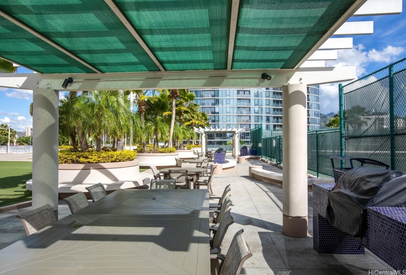 One of several cabanas for your private bbq.