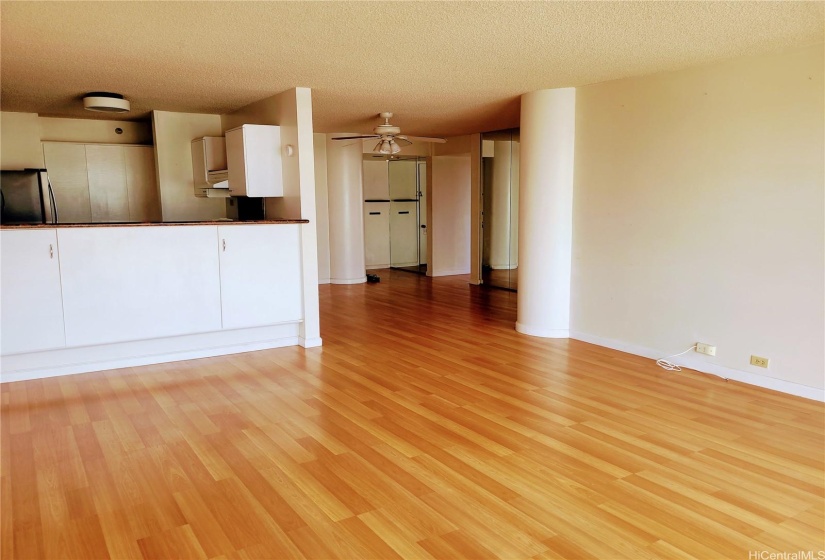 Living room to dining area and kitchen area