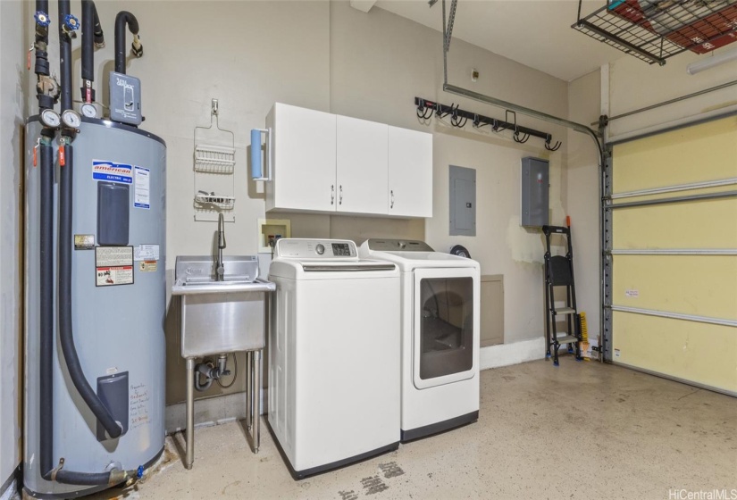 Washer, Dryer, Sink, and EV Charger