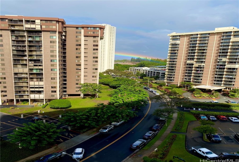rainbow over golf course