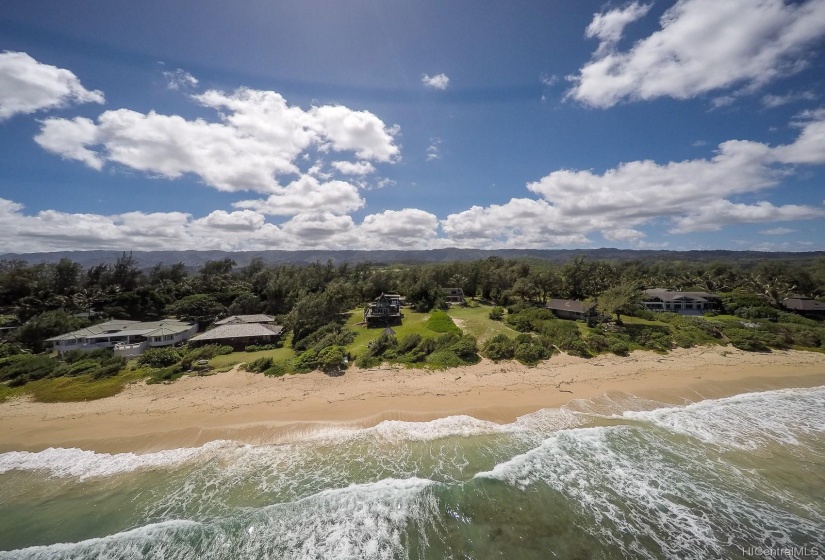 Beautiful Malaekahana Bay with only 33 estates along the entire bay with miles of white sandy beach