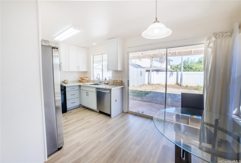 Dining area and kitchen