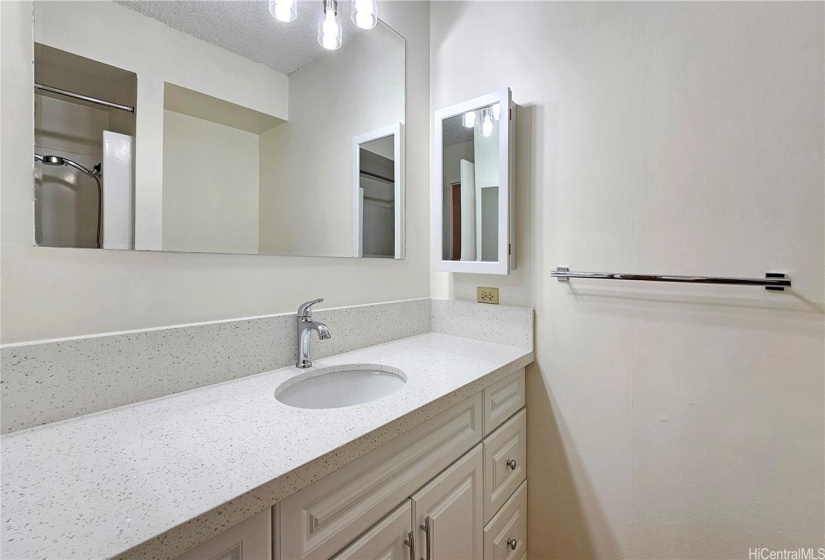 New spacious bathroom vanity countertop