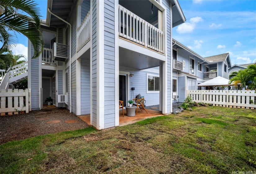 Downstairs single level with yard and patio.