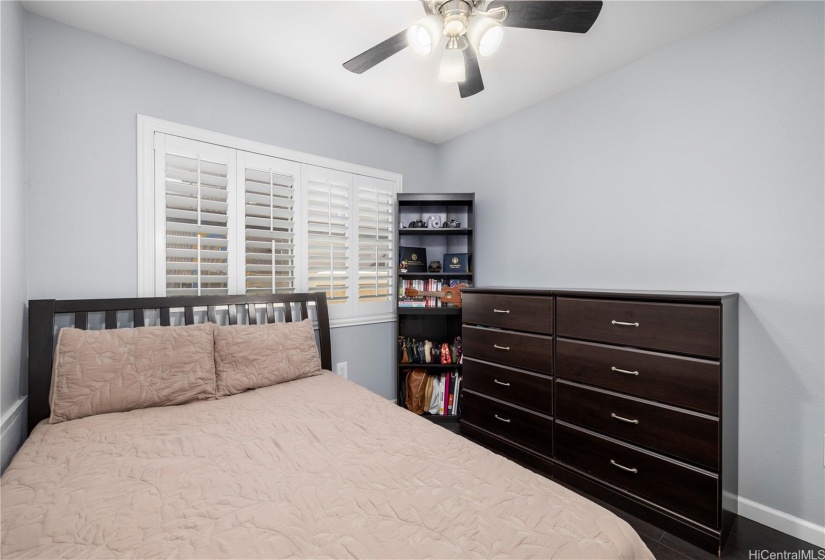 2nd Bedroom with Window Plantation Shutters