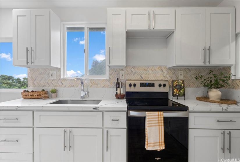 Upstairs kitchen with beautiful views
