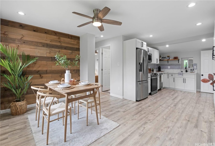 Kitchen and dining on the first level