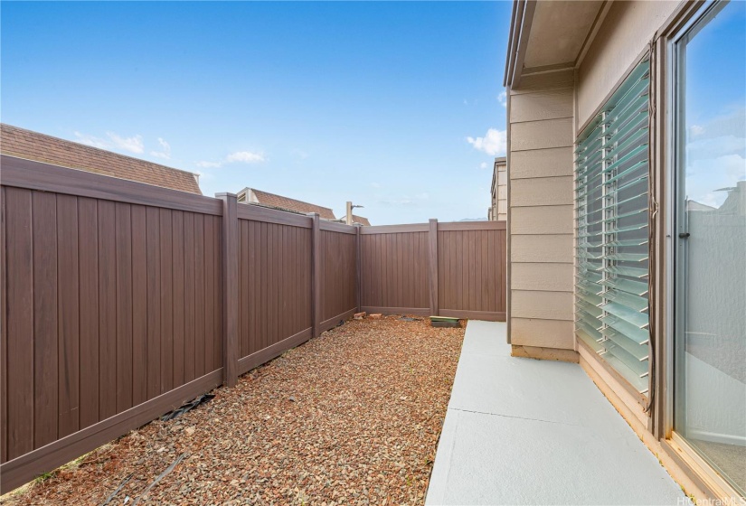 Here is the patio outside your room.