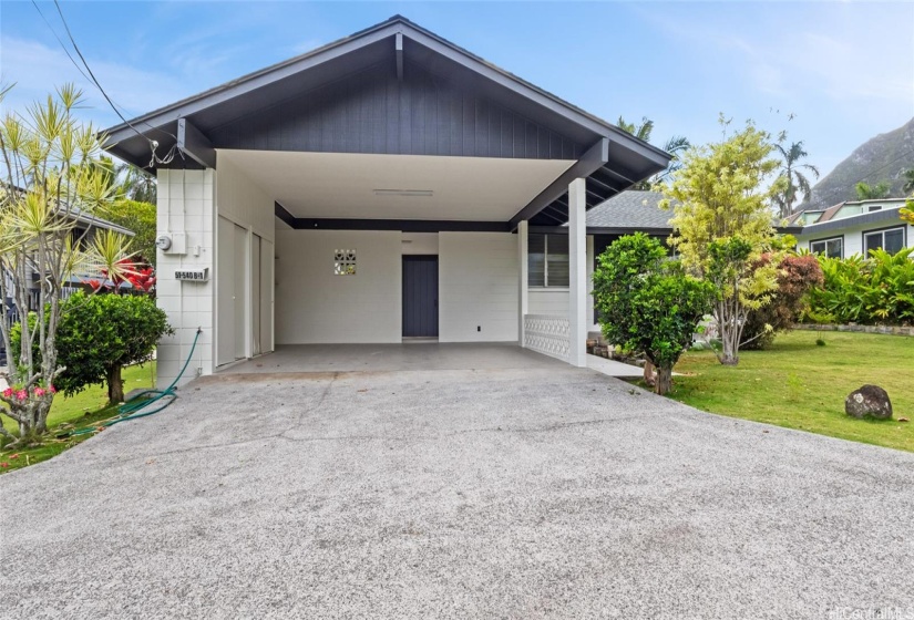 Freshly painted home, carport.