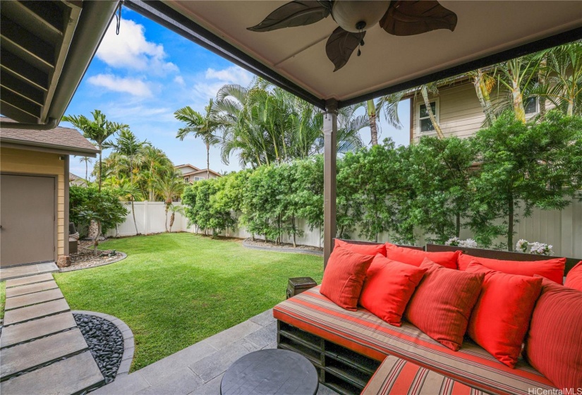 Covered Lanai With Fan Perfect For The End Of Day or Entertaining Friends