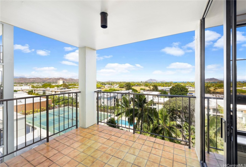 Entrance to a relaxing lanai area.