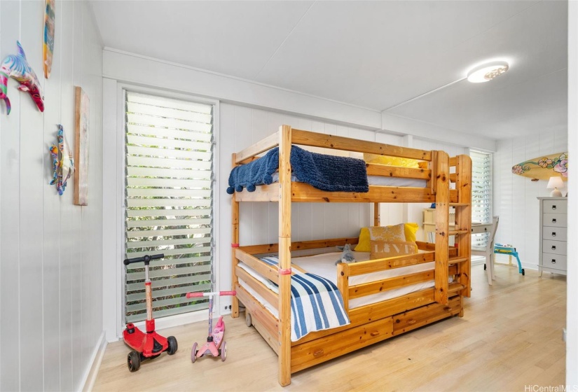 This bedroom was originally 2 small bedrooms now made into a larger 1 bedroom.