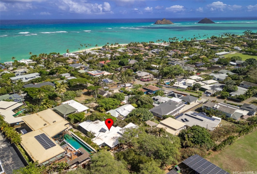 Close to the sandy part of Lanikai beach yet tucked away from the street lies a home ready to be transformed into your slice of paradise.