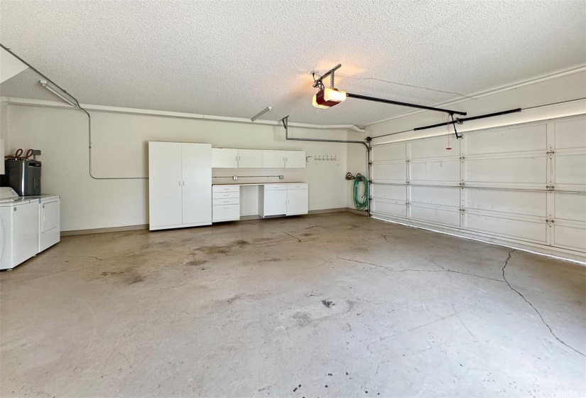 Garage with built-in storage and W/D