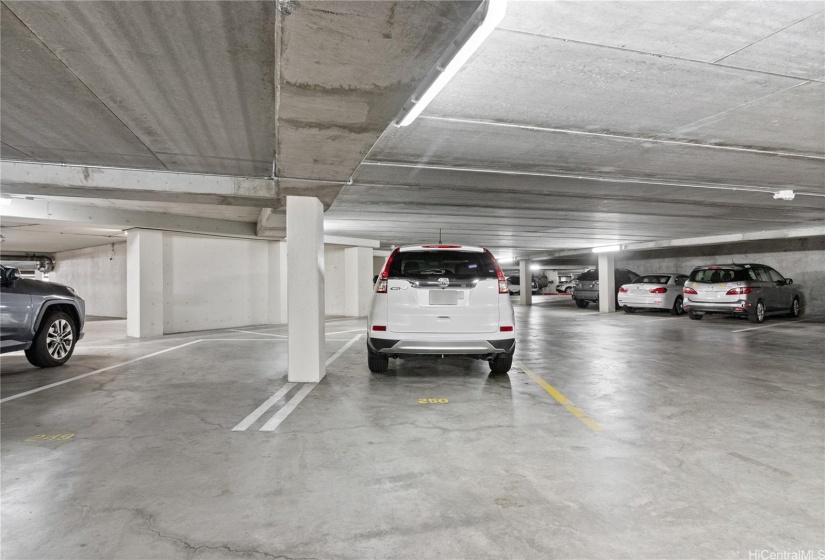 LARGE, END-UNIT COVERED PARKING SPACE.