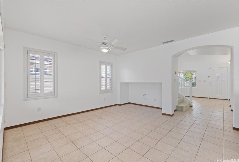 Living room and kitchen space