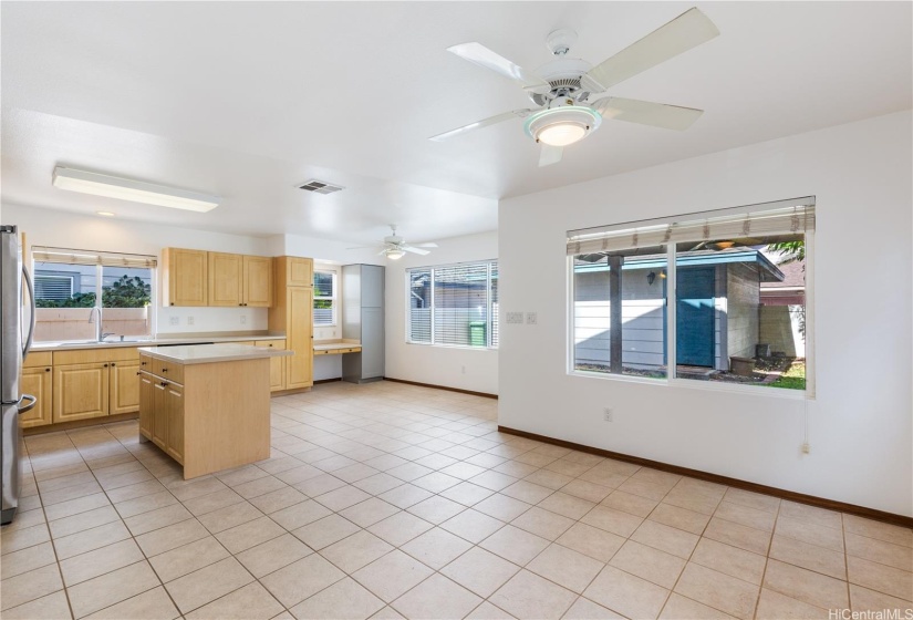 Kitchen and living room space