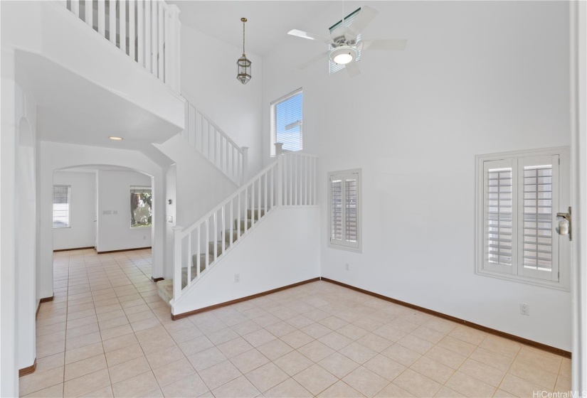 Spacious two-story high ceilings in living area