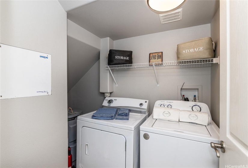 Laundry Closet with Shelving