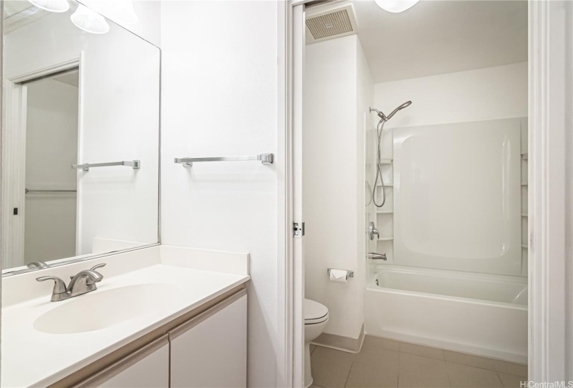 Master bathroom with brand new shower installed.