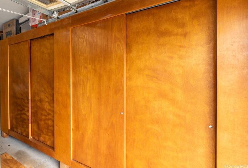 Wooden Cabinet by the Garage