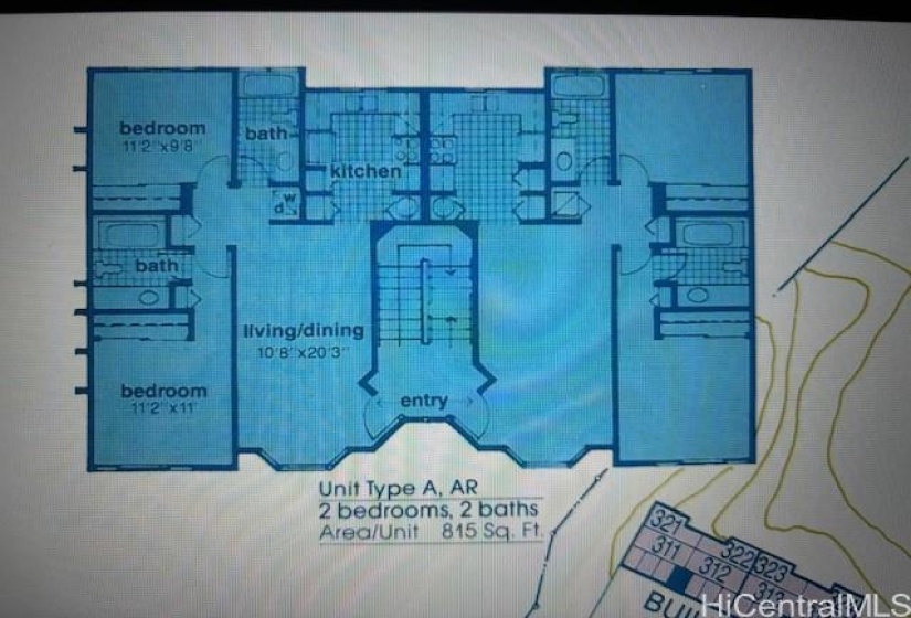 Floor plan of unit is the right side