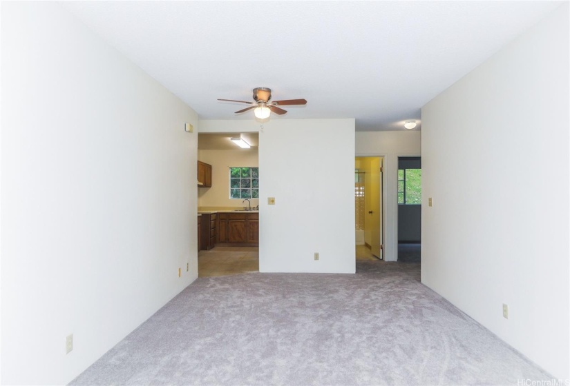 Living room facing kitchen