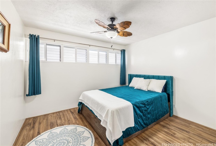 Vinyl windows installed in the bedroom for tranquility. Enhanced