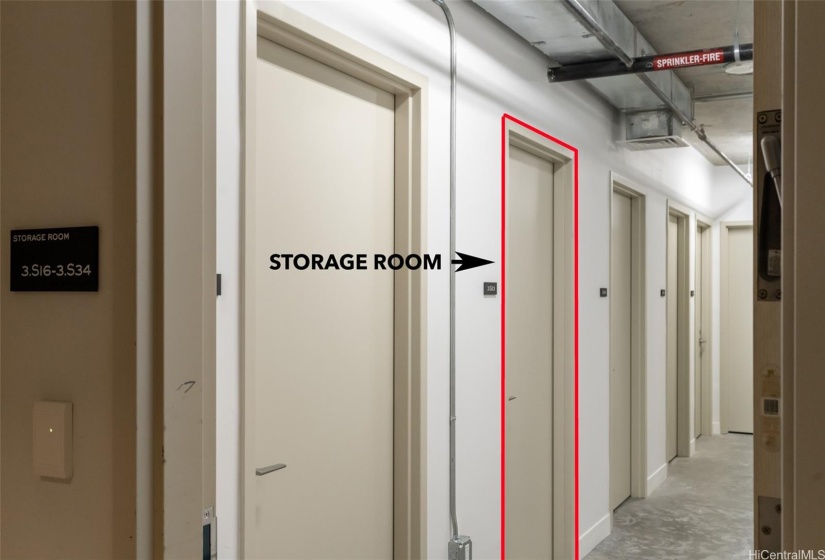 Storage room located on the same level as the parking stalls. VERY convenient.