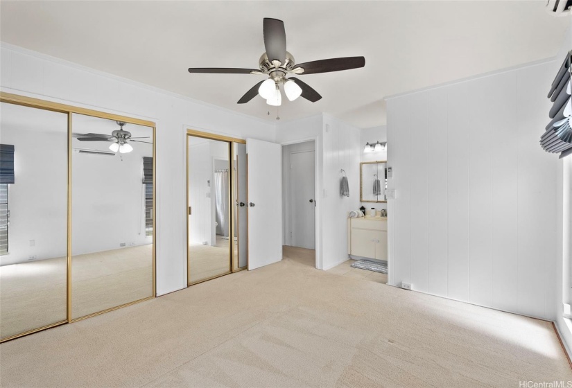 Generous primary with ample closets