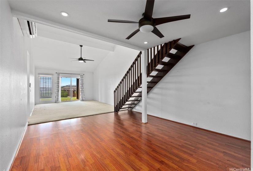 Open floor plan offers various options for furniture arrangment