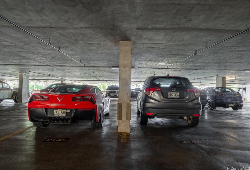 2 Assigned, Secure, Covered Parking Spaces