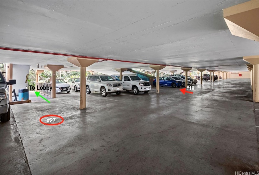 2 covered and assigned parking stalls