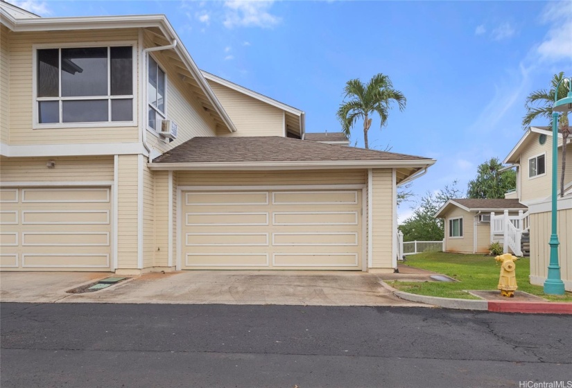 Full-size 2-car garage.