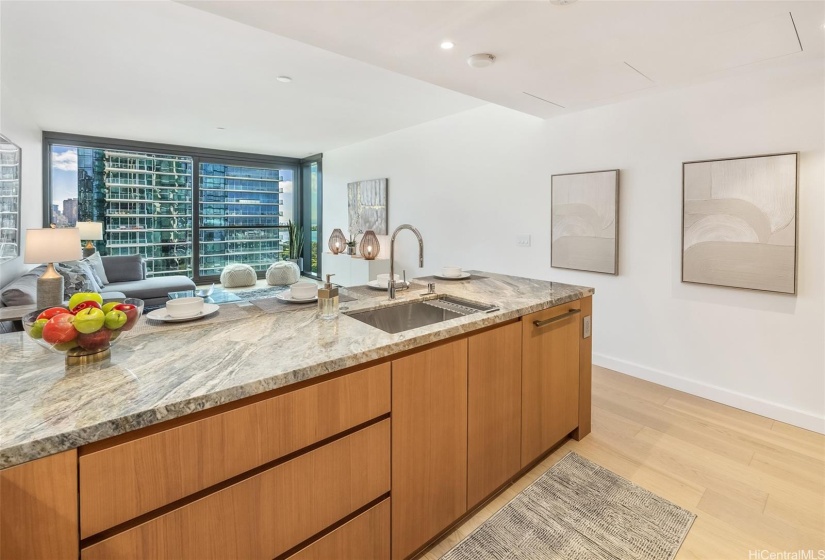 Ocean views from kitchen.