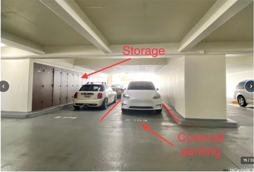 Assigned parking and storage