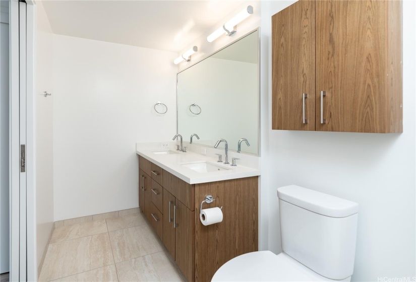 Spacious Primary Bathroomwith double sinks