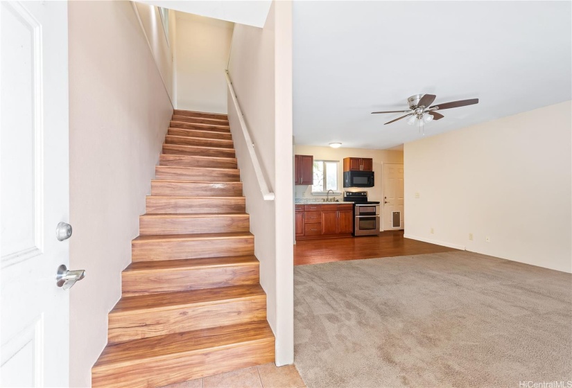 Entry way with bonus living and wet bar