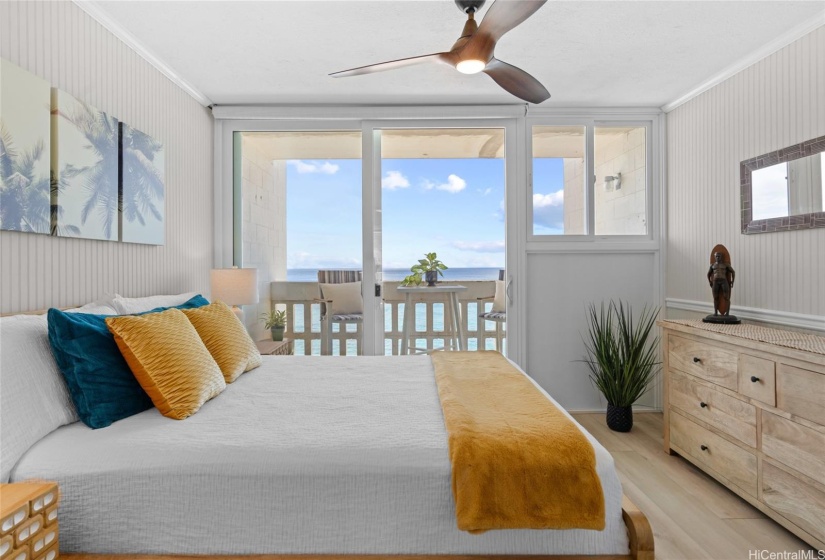 Furnished Bedroom with ocean view