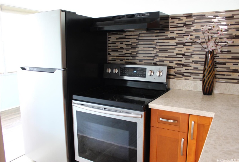 Stainless steel range/oven and refrigerator are included and will stay.