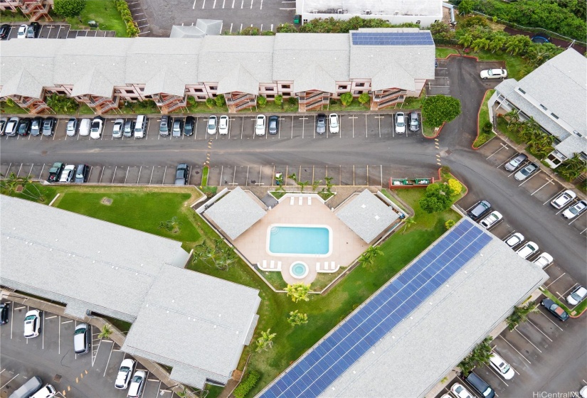 Aerial View of Pool & Hot tub